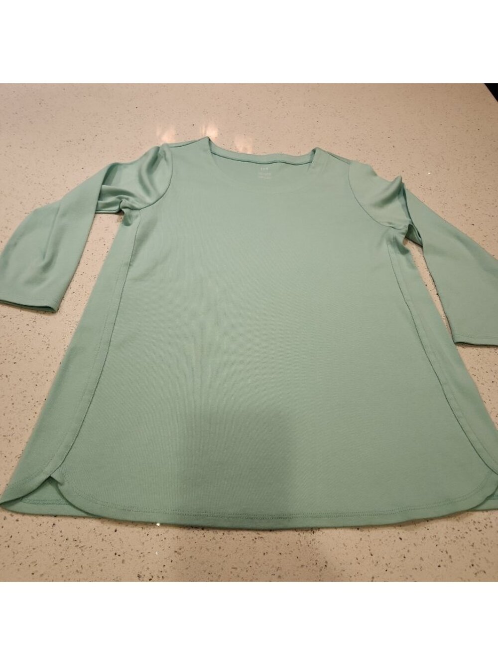 j jill pima cotton 3/4 sleeve Scoop Neck Tee Small Light Teal Pima Cotton Shirt